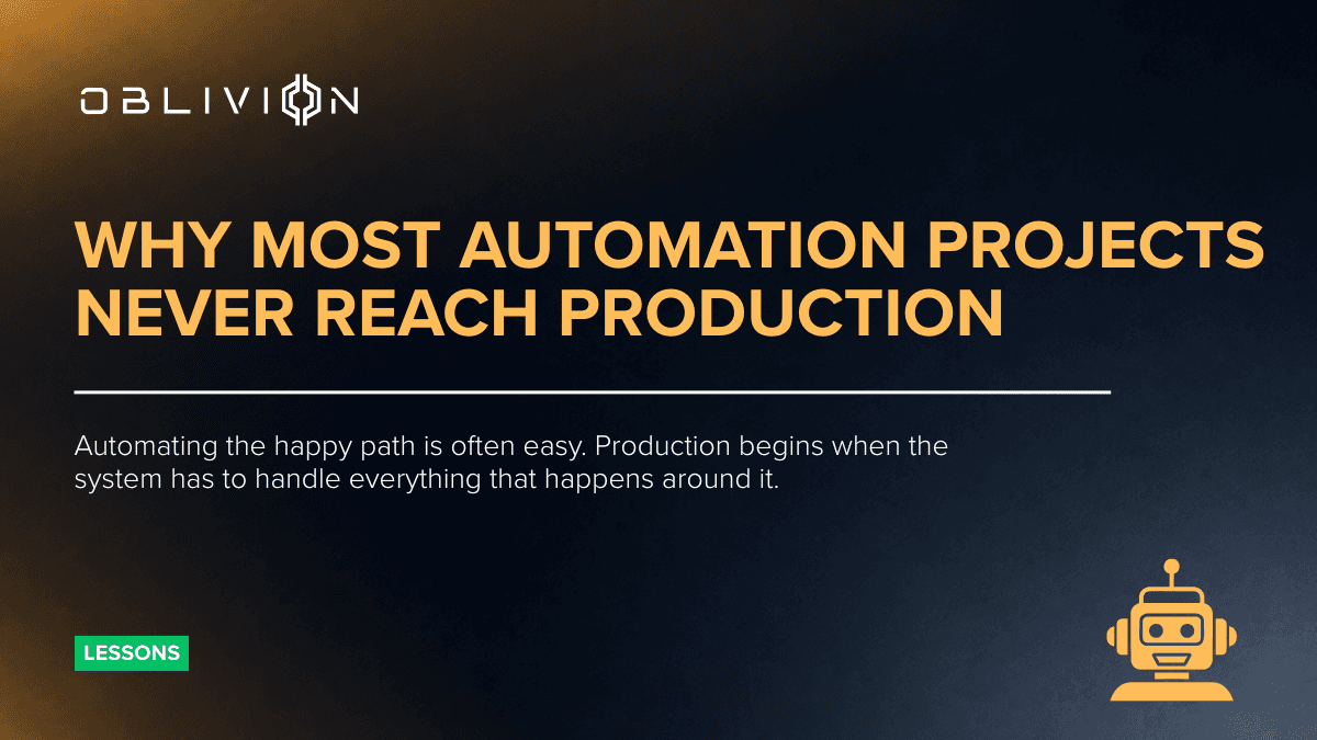 Why most automation projects never reach production